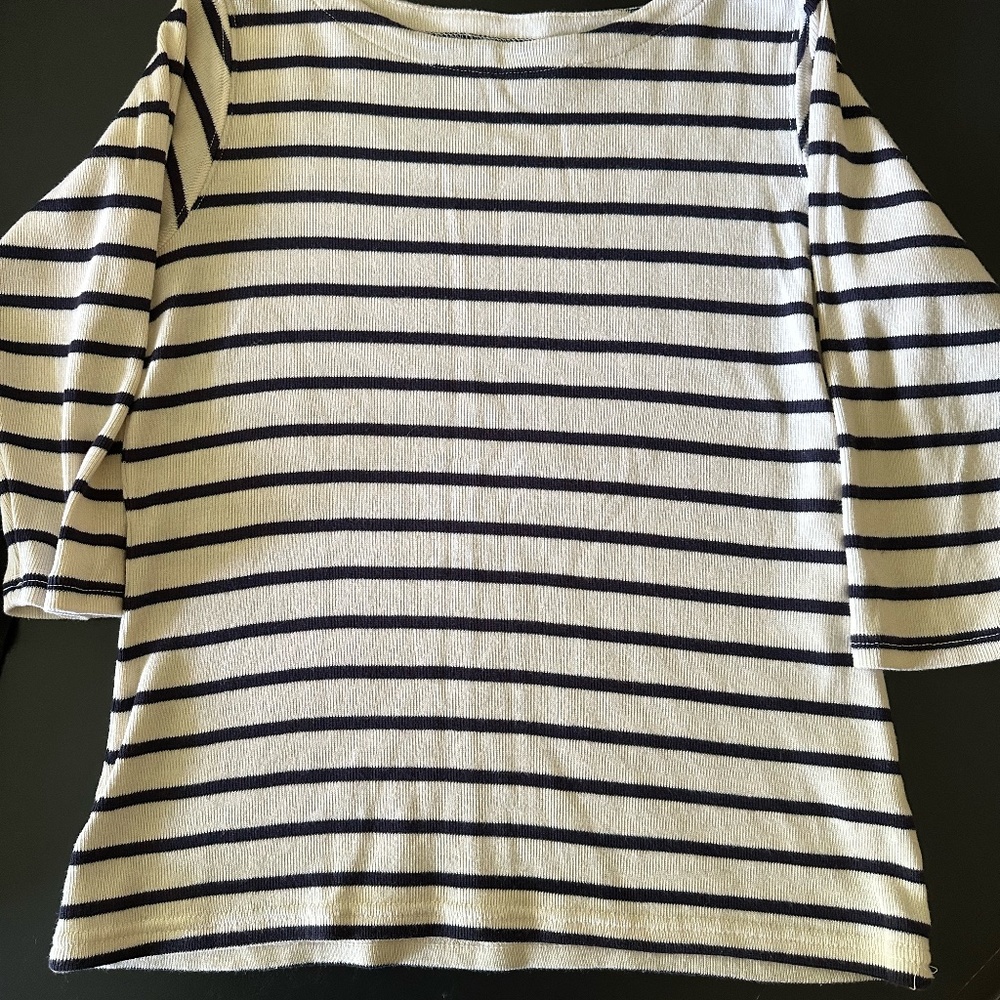 L.L.Bean Xsmall navy and white lightweight sweater